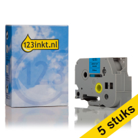 Marca 123tinta reemplaza a Pack: 5x Brother TZe-551 cinta negra sobre azul 24 mm TZe551C 650671
