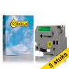 Marca 123tinta reemplaza a Pack: 5x Brother TZe-741 cinta negra sobre verde 18 mm