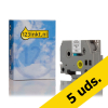 Marca 123tinta reemplaza a Pack: 5x Brother TZe-FX241 Flexi ID tape negro sobre blanco 18 mm