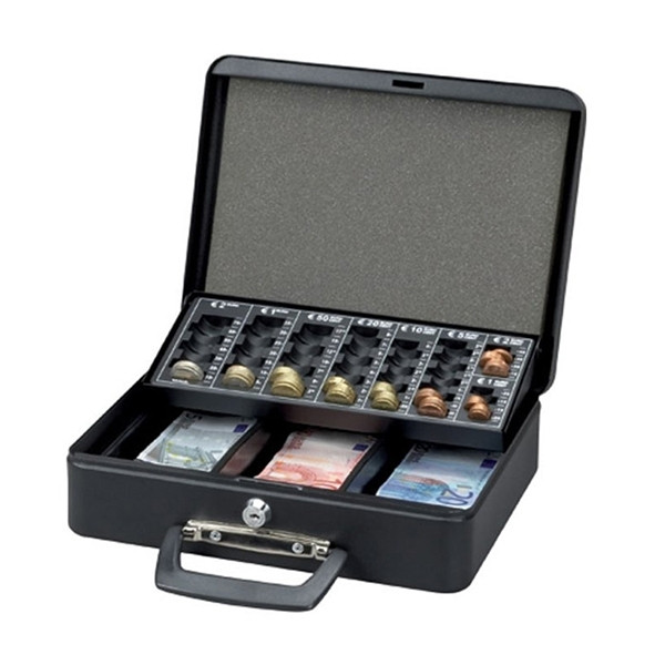 Caja fuerte portatil de acero color negro (30 x 25,5 x 9,3 cm)