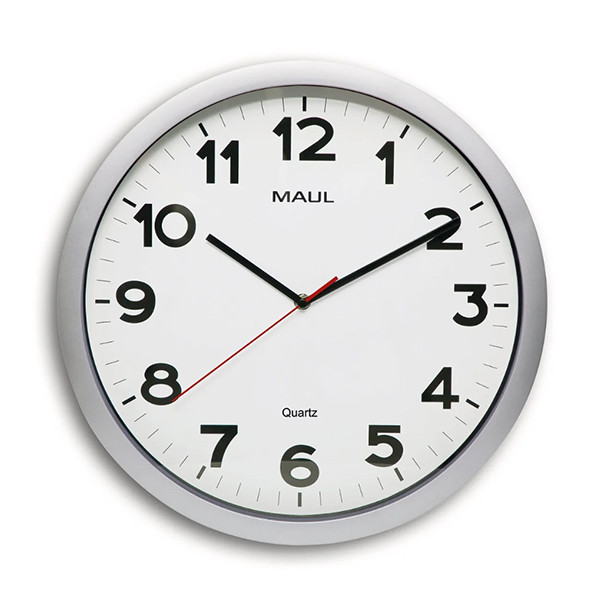 Reloj de pared de plástico gris con esfera blanca (Ø 40 cm)