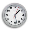Reloj de pared radiocontrolado de plástico gris con esfera blanca (Ø 20 cm) 402498 - 1