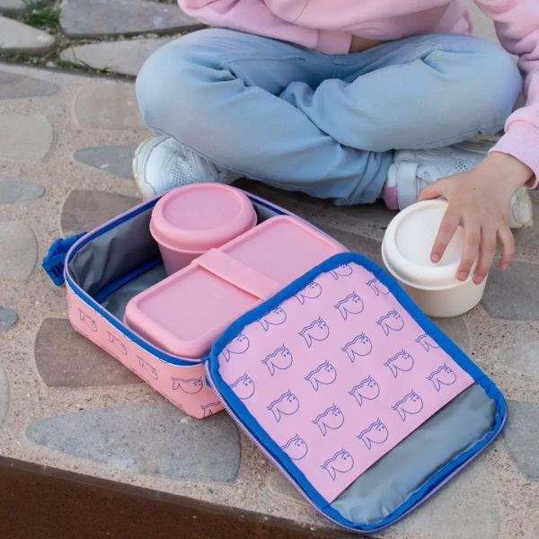 Milan Bolsa Porta Alimentos Rosa Isotérmica con 3 Fiambreras 3,9 litros 427598 - 4