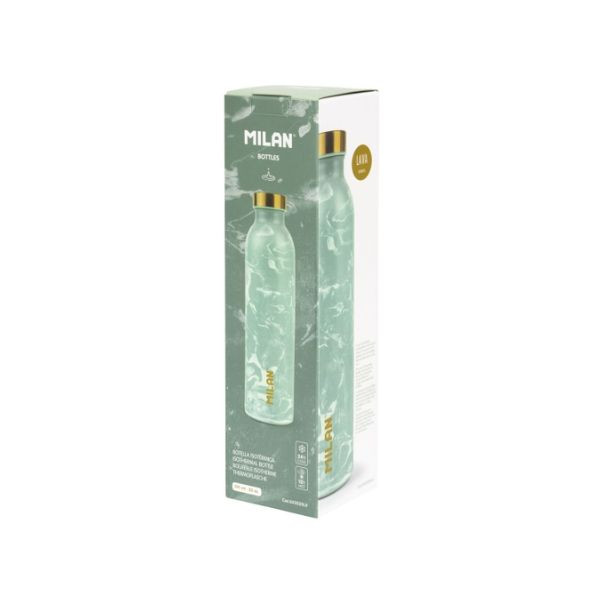 Milan Botella de acero inoxidable verde marmol - 590 ml 426958 - 2