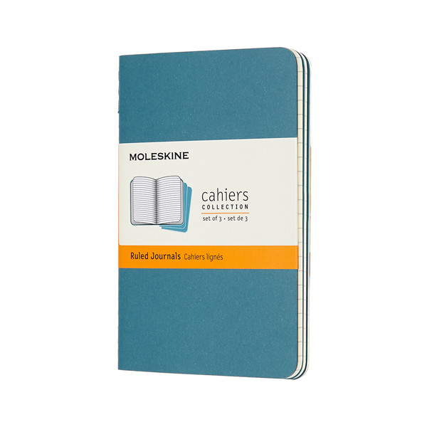 Moleskine Cuaderno de bolsillo con líneas color azul 3 unidades 313094 - 1