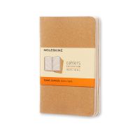 Moleskine Cuaderno de bolsillo con líneas color marrón 3 unidades 313095