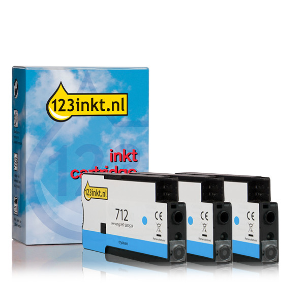 Multipack x3 Marca 123tinta reemplaza a HP 712 (3ED77A) cartucho de tinta cian 3ED77A 010085 - 1