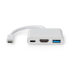 Nedis adaptador USB-C USB-C USB-A HDMI blanco (0,1 metros) K010214336 - 1