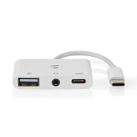 Nedis adaptador USB-C a USB-C USB-A Jack de 3,5 mm blanco (0,1 metros) K010214333