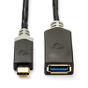 Nedis cable adaptador USB-C a USB-A negro (0,15 metros) N010221011 - 1
