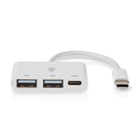 Nedis hub USB-C blanco (USB C a USB C y 2 x USB A) K120200097