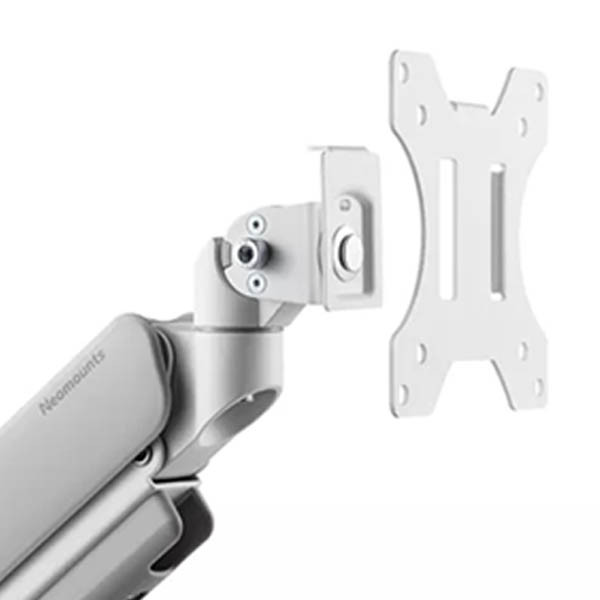 Neomounts Next Core Brazo de monitor con resorte de gas para 1 monitor, blanco (con abrazadera y pasacables de escritorio) 204021 - 4