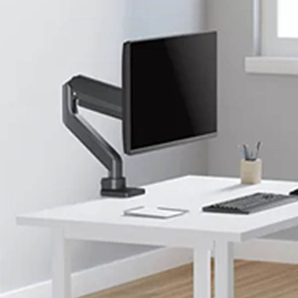 Neomounts Next Core Brazo de monitor con resorte de gas para 1 monitor, negro (con abrazadera y pasacables de escritorio) 204020 - 7