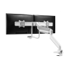 Neomounts Next Core Brazo de monitor con resorte de gas para 2 monitores, blanco (con abrazadera y pasacables de escritorio) 204023 - 4