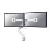 Neomounts Next Core Brazo de monitor con resorte de gas para 2 monitores, blanco (con abrazadera y pasacables de escritorio) 204023 - 1