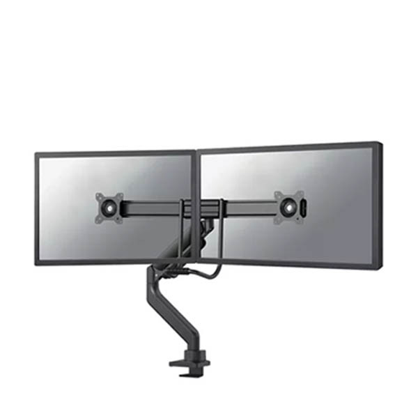 Neomounts Next Core Brazo de monitor con resorte de gas para 2 monitores, negro (con abrazadera y pasacables de escritorio) – imagen 2