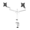Neomounts Next Lite Brazo de monitor ahorrador de espacio para 2 monitores, blanco (con abrazadera y ojal) 204014 - 2
