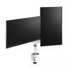 Neomounts Next Lite Brazo de monitor ahorrador de espacio para 2 monitores, blanco (con abrazadera y ojal) 204014 - 4