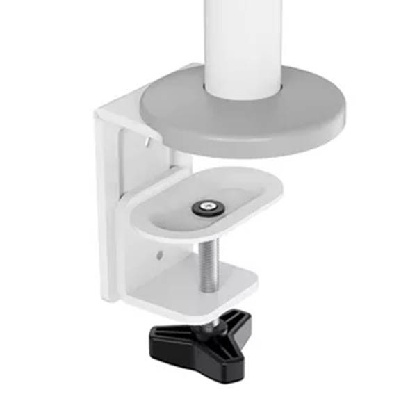 Neomounts Next Lite Brazo de monitor ahorrador de espacio para 2 monitores, blanco (con abrazadera y ojal) 204014 - 8