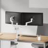 Neomounts Next Lite Brazo de monitor ahorrador de espacio para 2 monitores, blanco (con abrazadera y ojal) 204014 - 10