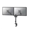 Neomounts Next Lite Brazo de monitor ahorrador de espacio para 2 monitores, negro (con abrazadera y ojal) 204012 - 1