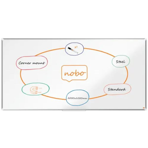 Nobo 1915162 pizarra magnética de acero 200 x 100 cm 427007 - 1