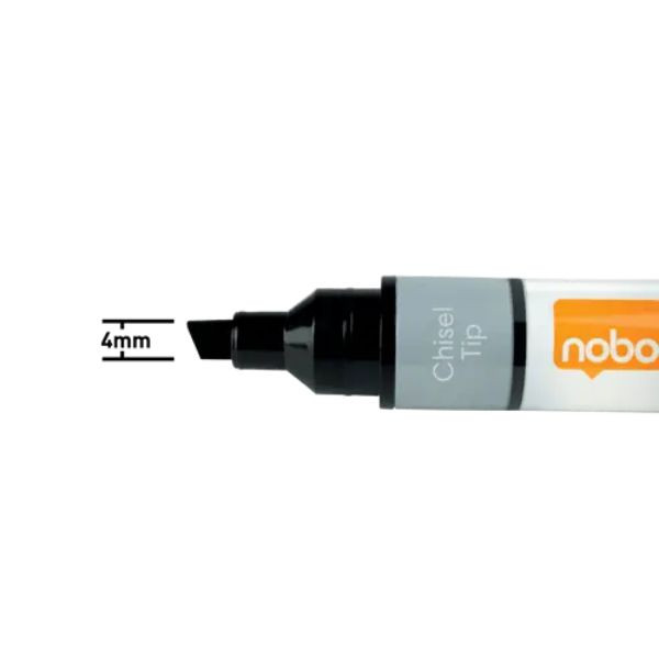 Nobo 1915382 rotuladores de tinta negro líquido surtido 10 unidades (punta biselada 4 mm) 427012 - 3