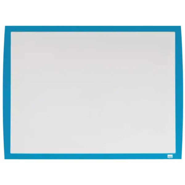Nobo 2104176 pizarra blanca magnética pequeña con marco azul 58,5 x 43 cm 427029 - 1