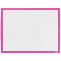 Nobo 2104177 pizarra blanca magnética pequeña con marco fucsia 585 x 430 mm 427030