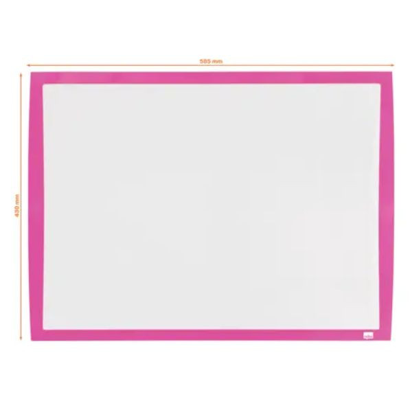 Nobo 2104177 pizarra blanca magnética pequeña con marco fucsia 585 x 430 mm 427030 - 2