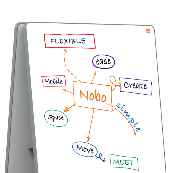 Nobo Move & Meet pizarra blanca desmontable y portátil color gris. 247428 - 3