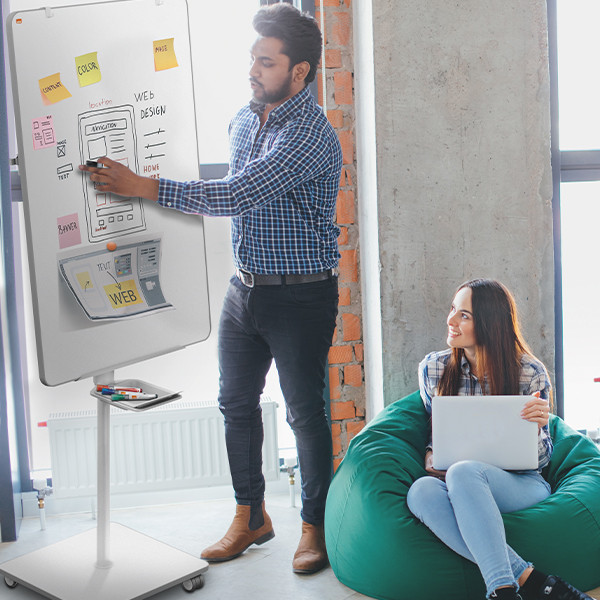 Nobo Move & Meet pizarra blanca desmontable y portátil color gris. 247428 - 4