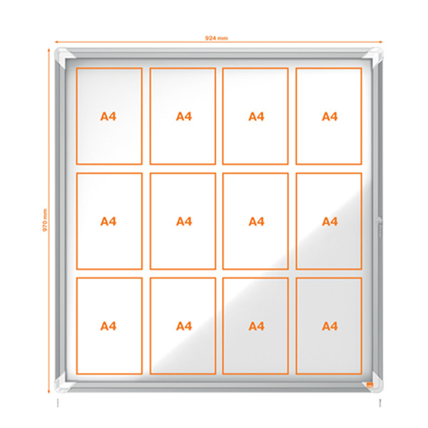 Nobo Premium Plus vitrina de exterior de metal para 12 x A4