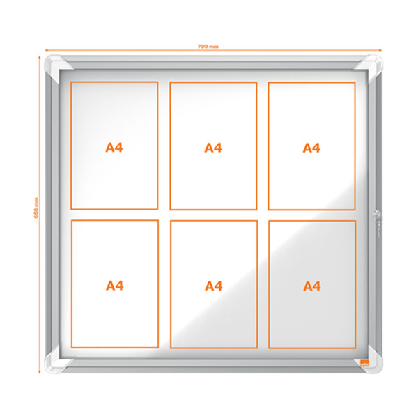 Nobo Premium Plus vitrina de exterior de metal para 6 x A4