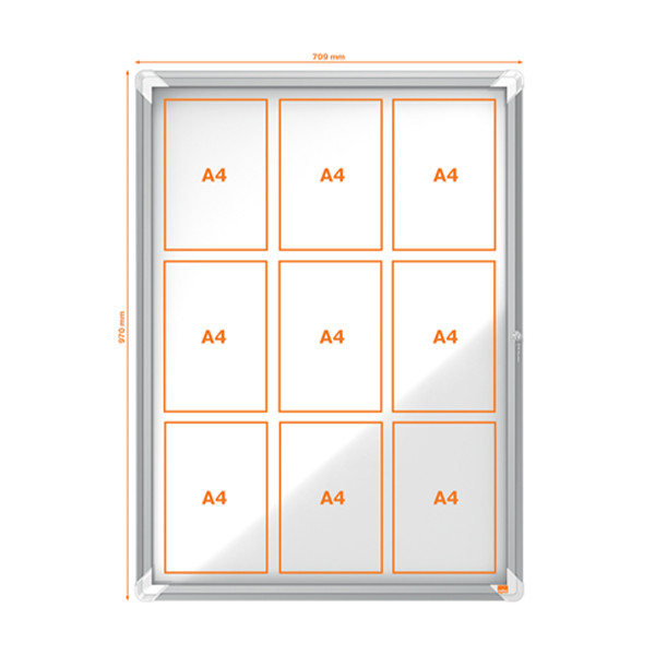 Nobo Premium Plus vitrina de exterior de metal para 9 x A4