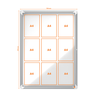 Nobo Premium Plus vitrina de exterior de metal para 9 x A4 247487