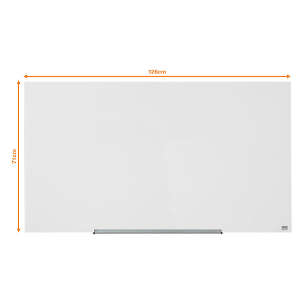 Nobo Widescreen pizarra magnética de cristal de 126 x 71,1 cm, blanca 247329 - 2