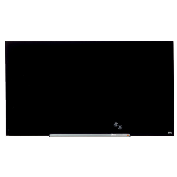 Nobo Widescreen pizarra magnética de cristal de 126 x 71,1 cm, color negro.