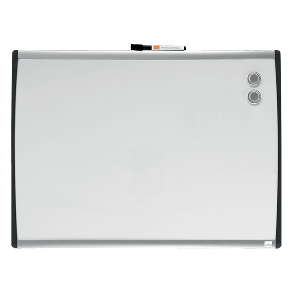 Nobo pizarra blanca con marco curvado 58,5 x 43 cm blanco