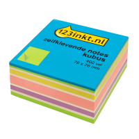 Notas adhesivas en forma de cubo, color verde neón, 76 x 76 mm - 123tinta 2028NBC 21537C 300811