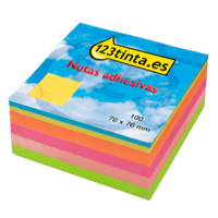 Notas adhesivas neon mix 123tinta 76 x 76 mm - 400 hojas 2030UC 21012C 300809