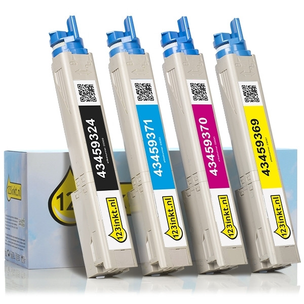 OKI 43459324, 43459369, 70, 71 toners (marca 123tinta) | Pack negro + 3 colores 130079 - 1