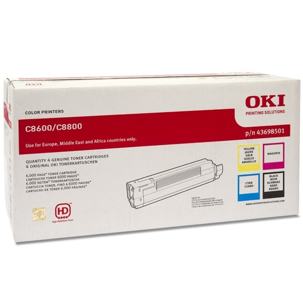 OKI 43698501 pack de 4 toner (original) 43698501 054654 - 1