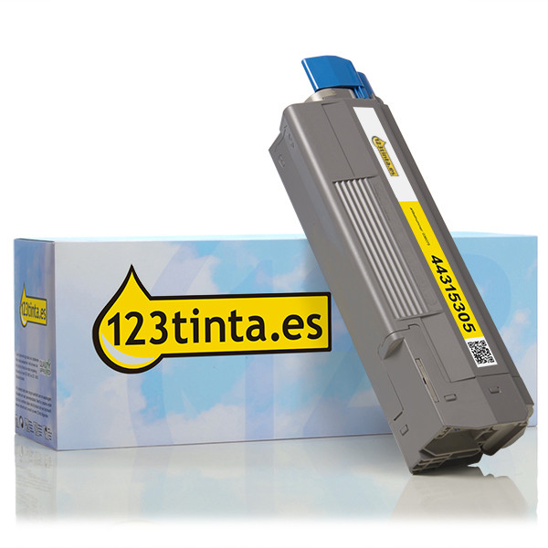 OKI 44315305 toner amarillo (marca 123tinta) 44315305C 036075 - 1