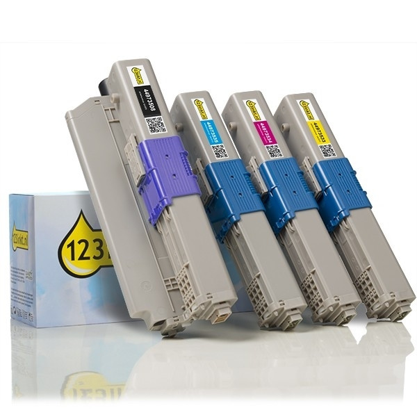 OKI 44973508, 44469724, 23, 22 toners (marca 123tinta) | Pack negro + 3 colores 130094 - 1