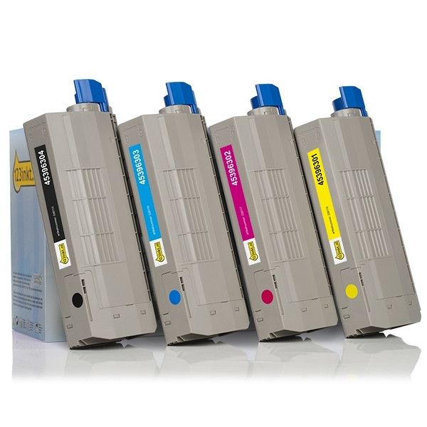 OKI 45396304, 03, 02, 01 toners (marca 123tinta) | Pack negro + 3 colores 130090 - 1