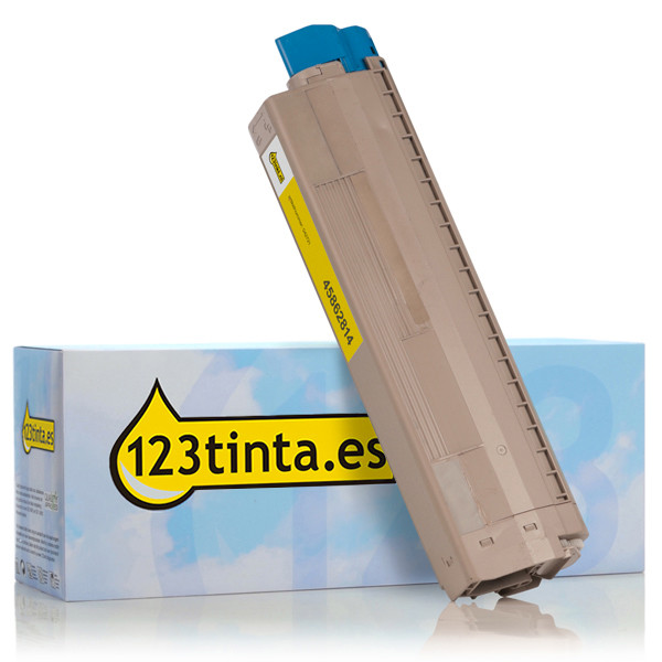 OKI 45862814 toner amarillo XL (marca 123tinta) 45862814C 042721 - 1