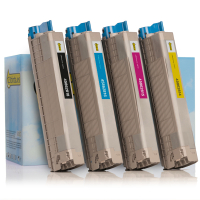 OKI 45862818, 16, 15, 14 toners (marca 123tinta) | Pack negro + 3 colores 130603