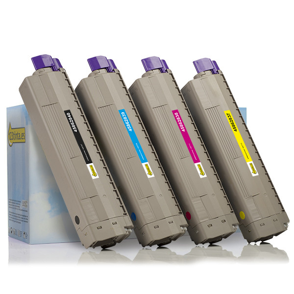 OKI 45862840, 39, 38, 37 toners (marca 123tinta) | Pack negro + 3 colores 130091 - 1