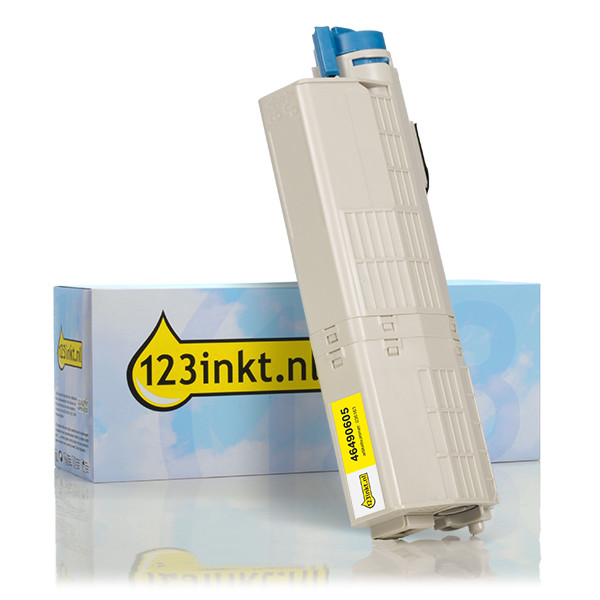 OKI 46490605 toner amarillo XL (marca 123tinta) 46490605C 036163 - 1